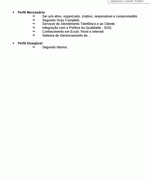 Modelo de Descrição de Cargo - Auxiliar de Serviços Gerais